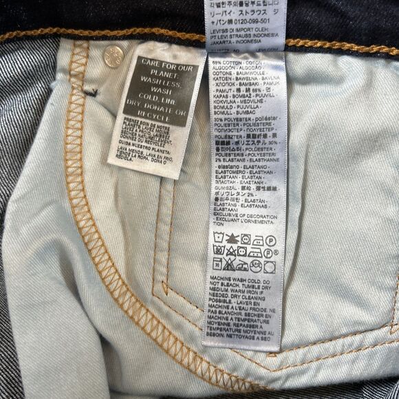 Levi's 514 Straight Fit Jeans Mens 36x32 Blue Dark Wash Low Stretch Denim NWT - Picture 14 of 15